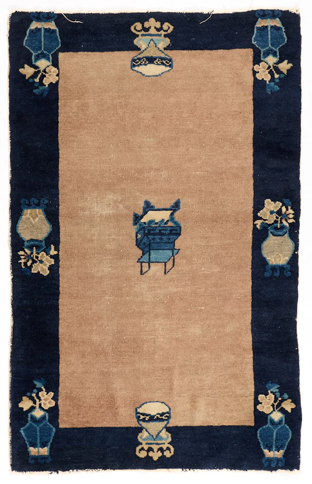 20th c. Chinese Peking Wool Rug 4'10"x3'