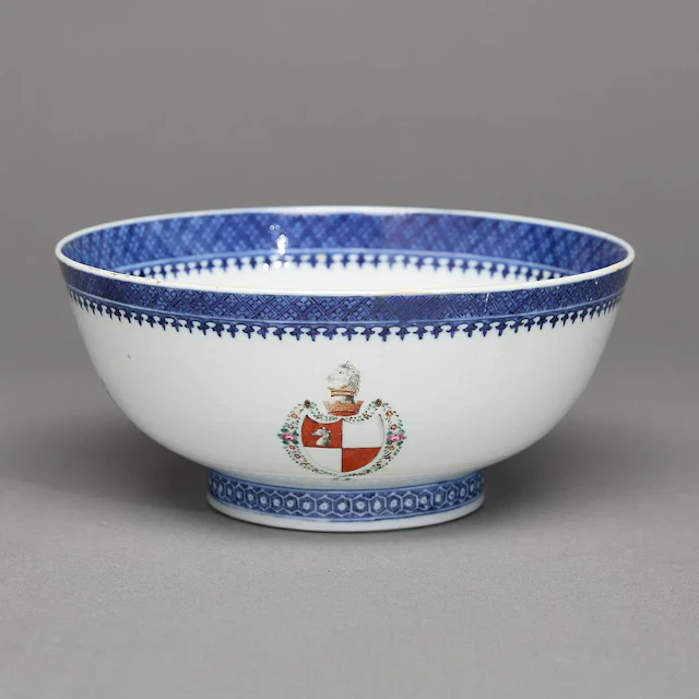 Chinese Export Armorial Fitzhugh Bowl - Marsh
