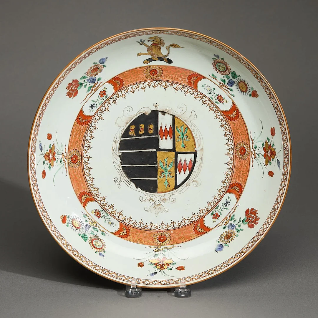 Early Famille Verte Armorial Saucer - Wearg