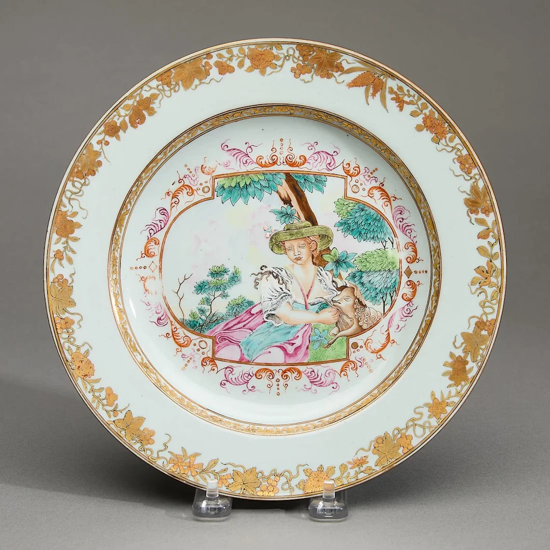 Chinese Export European Subject Shepherdess Plate
