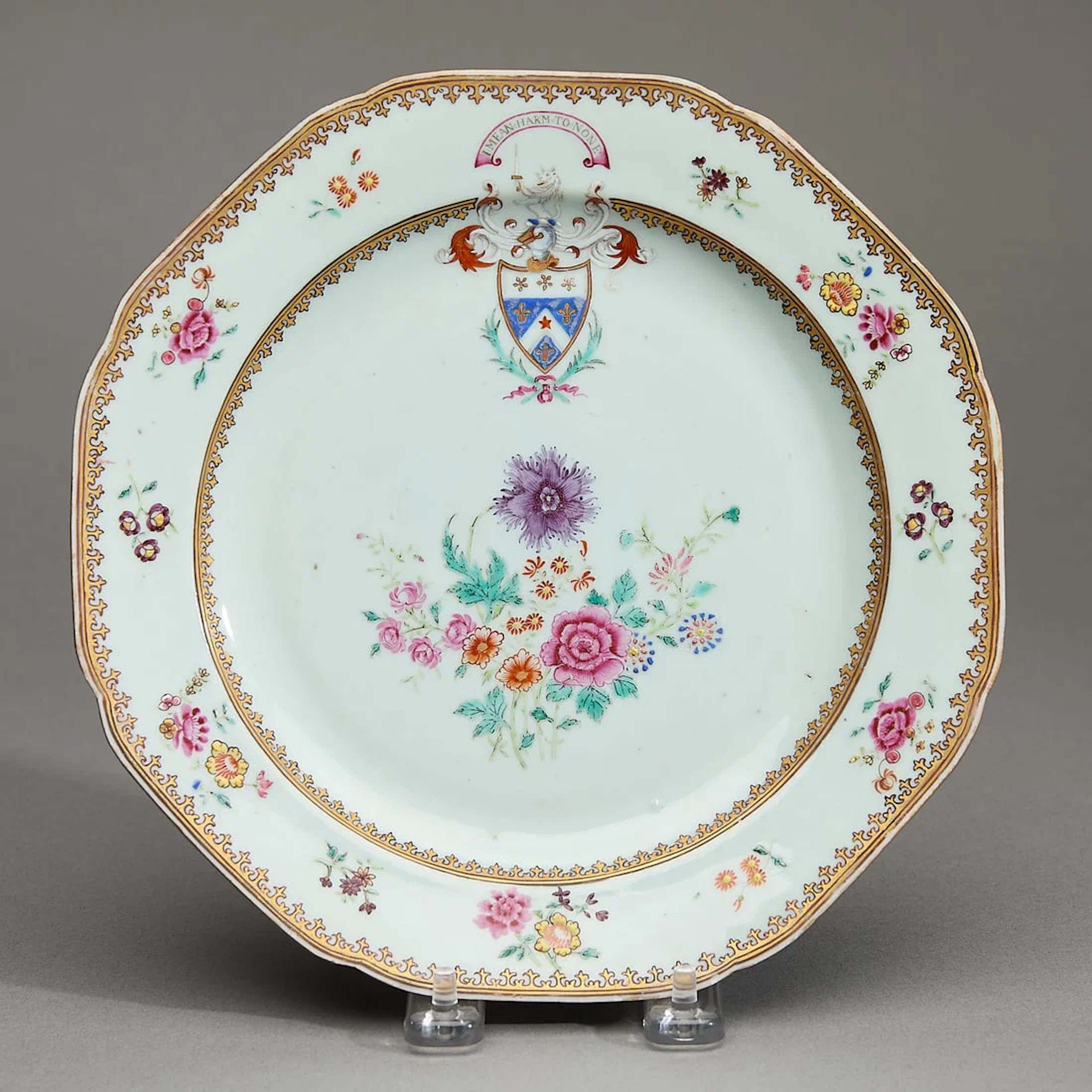Octagonal Armorial Plate Likely Shepheard