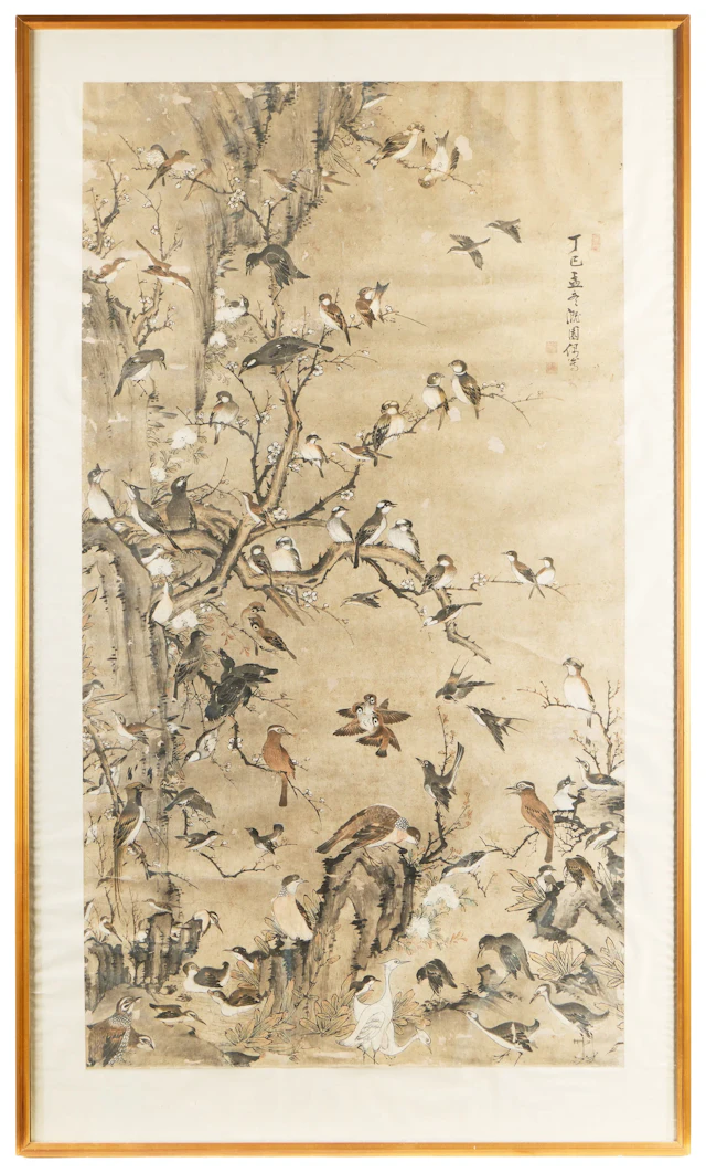 Aft. Fei Danxu Birds Perched on Branches Painting