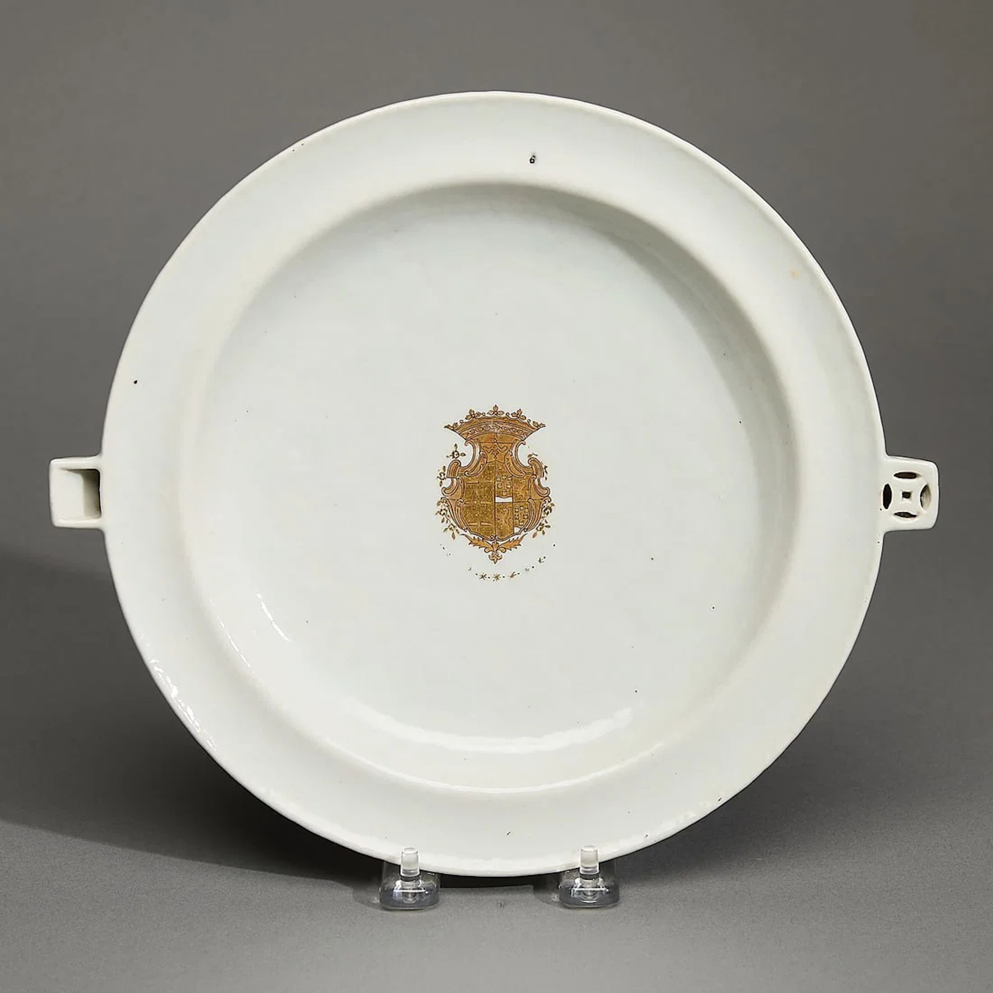 Chinese Export Portuguese Armorial Hot Water Plate
