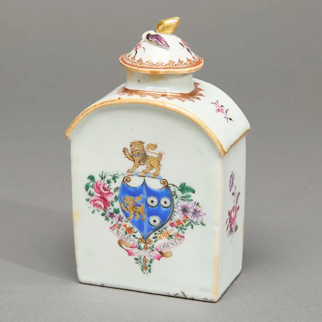 Armorial Tea Caddy Bromfield Imp. Chawcers