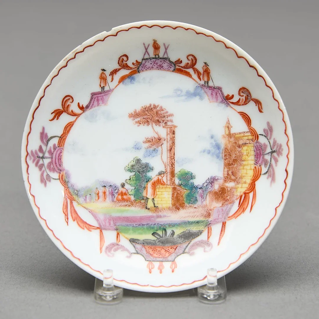 Chinese Export Meissen Style Famille Rose Saucer