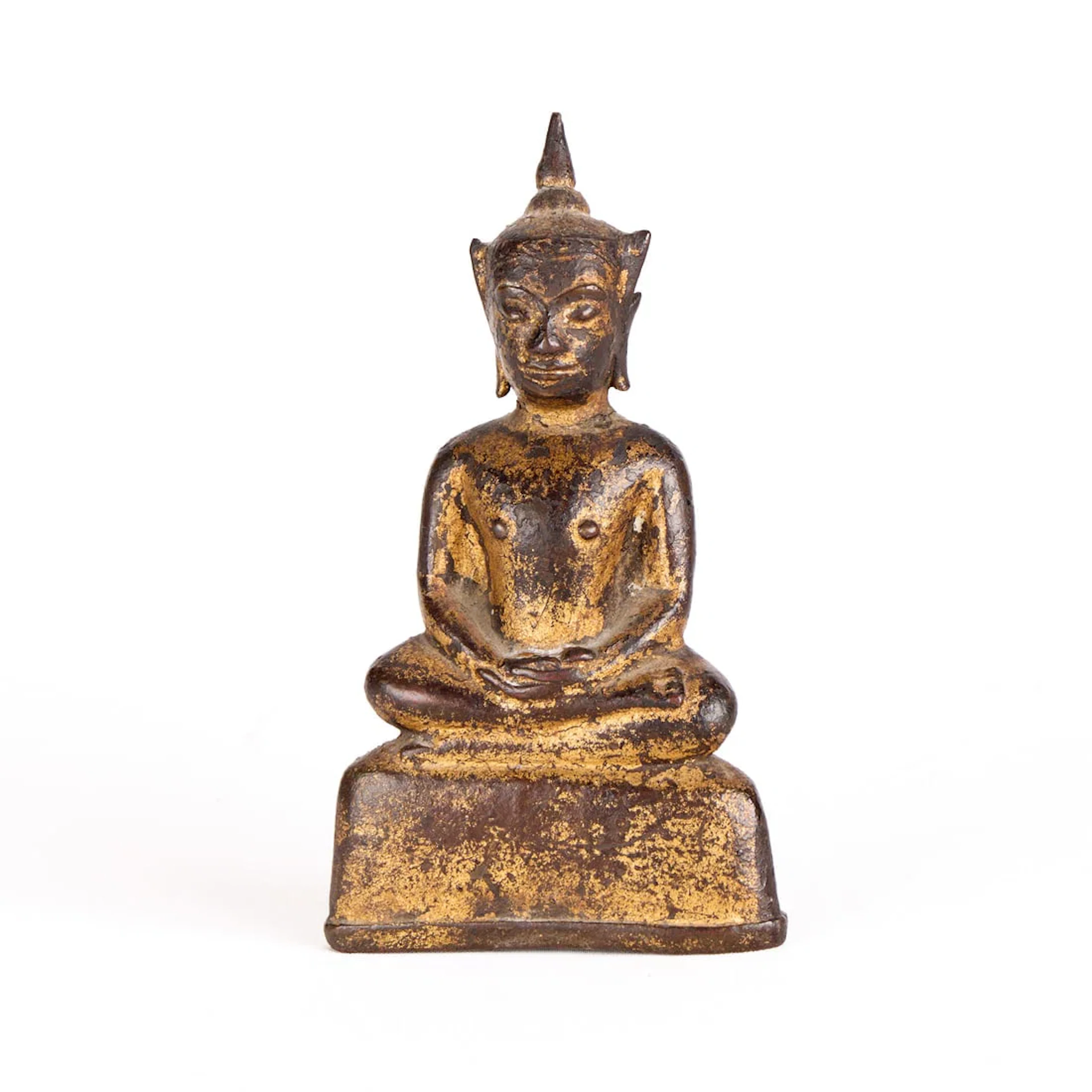 Thai Ayutthaya Gilt Bronze Seated Buddha Figure