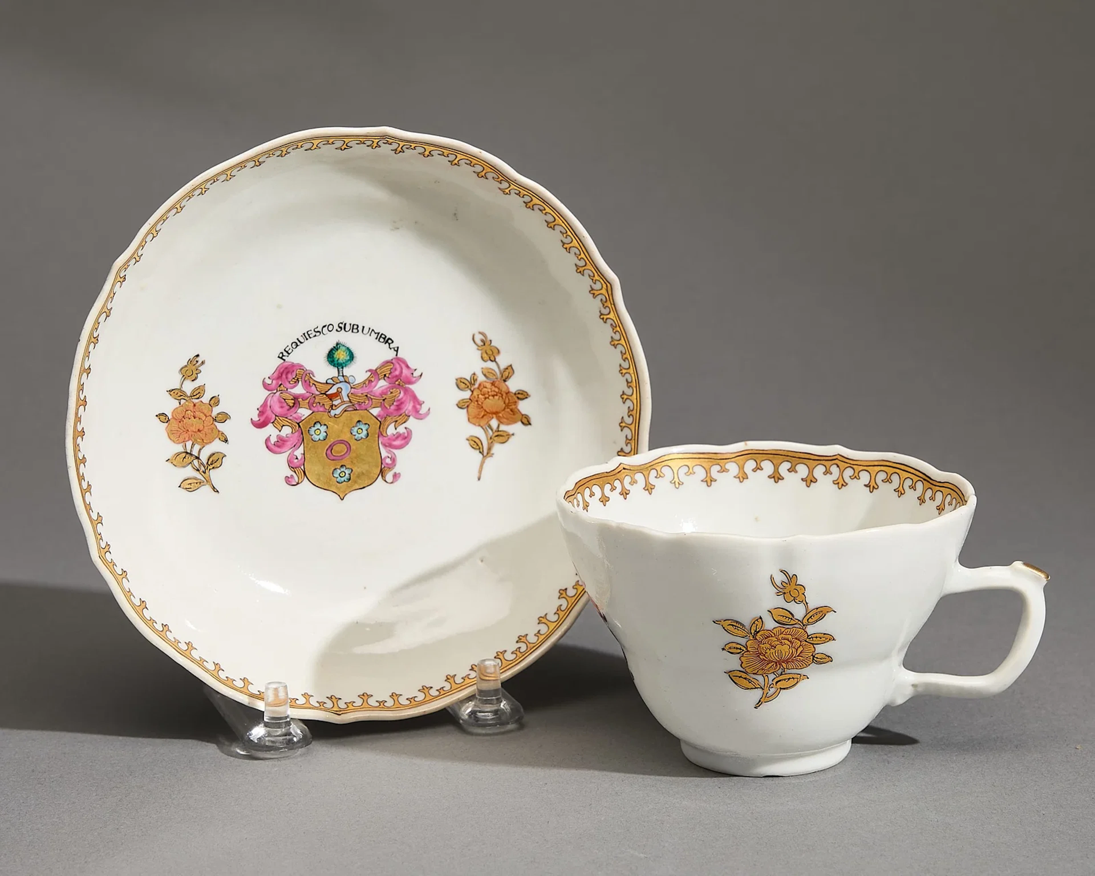 Chinese Export Armorial Cup & Saucer - Hamilton