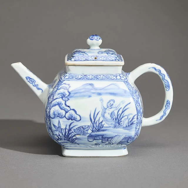 Chinese Export Mythological Mermaid Teapot