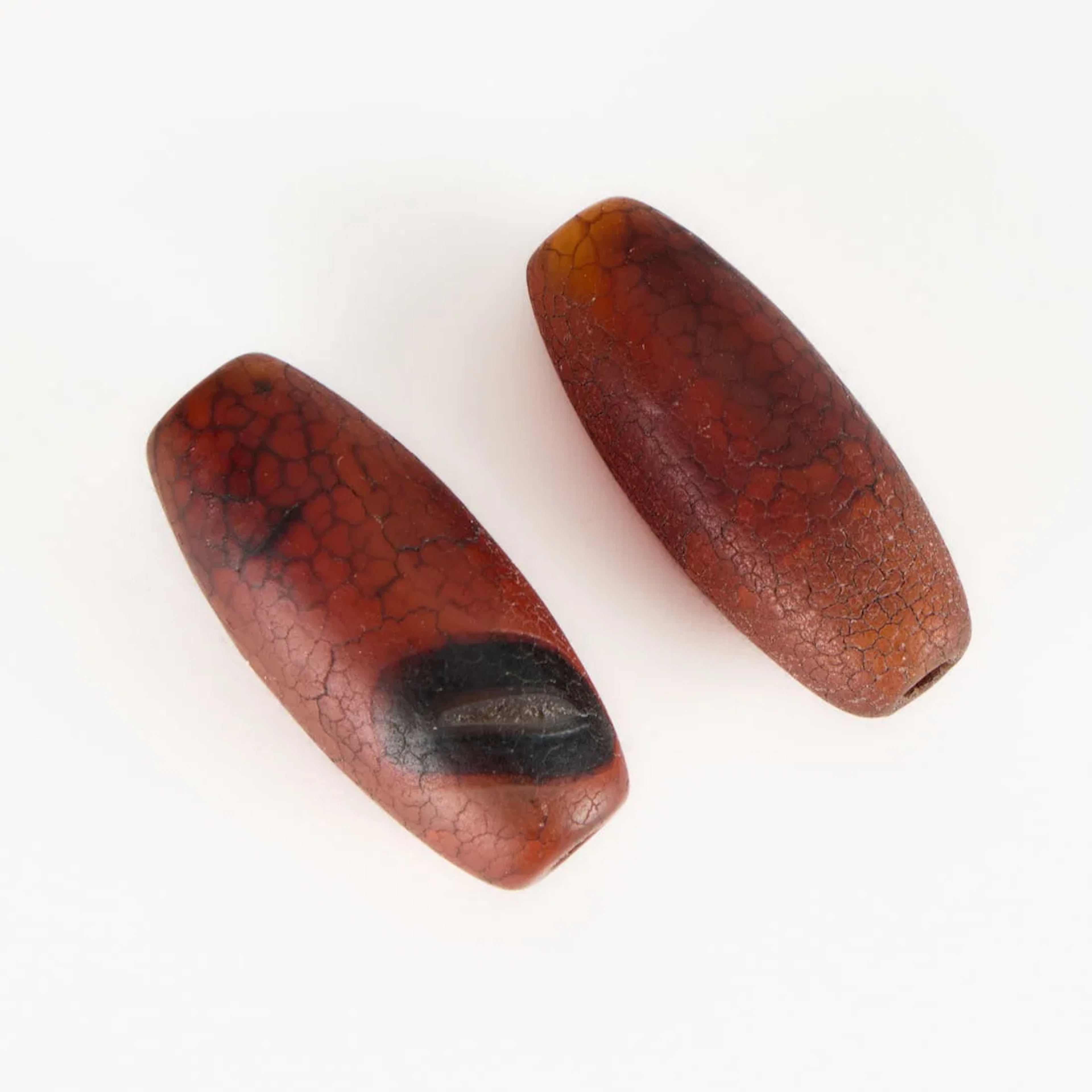2 Himalayan Sulemani Agate Dzi Beads