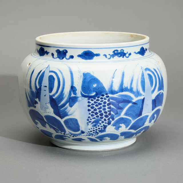 Chinese Kangxi Blue & White Potiche Bowl ca. 1680