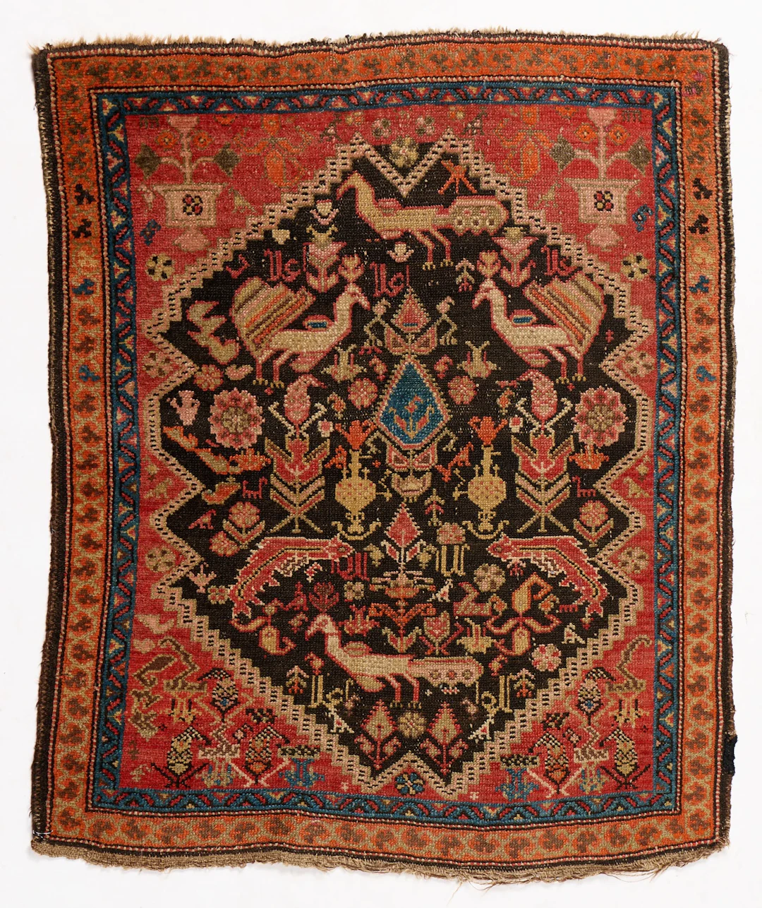Persian Shiraz Wool Rug 3'7"x3'