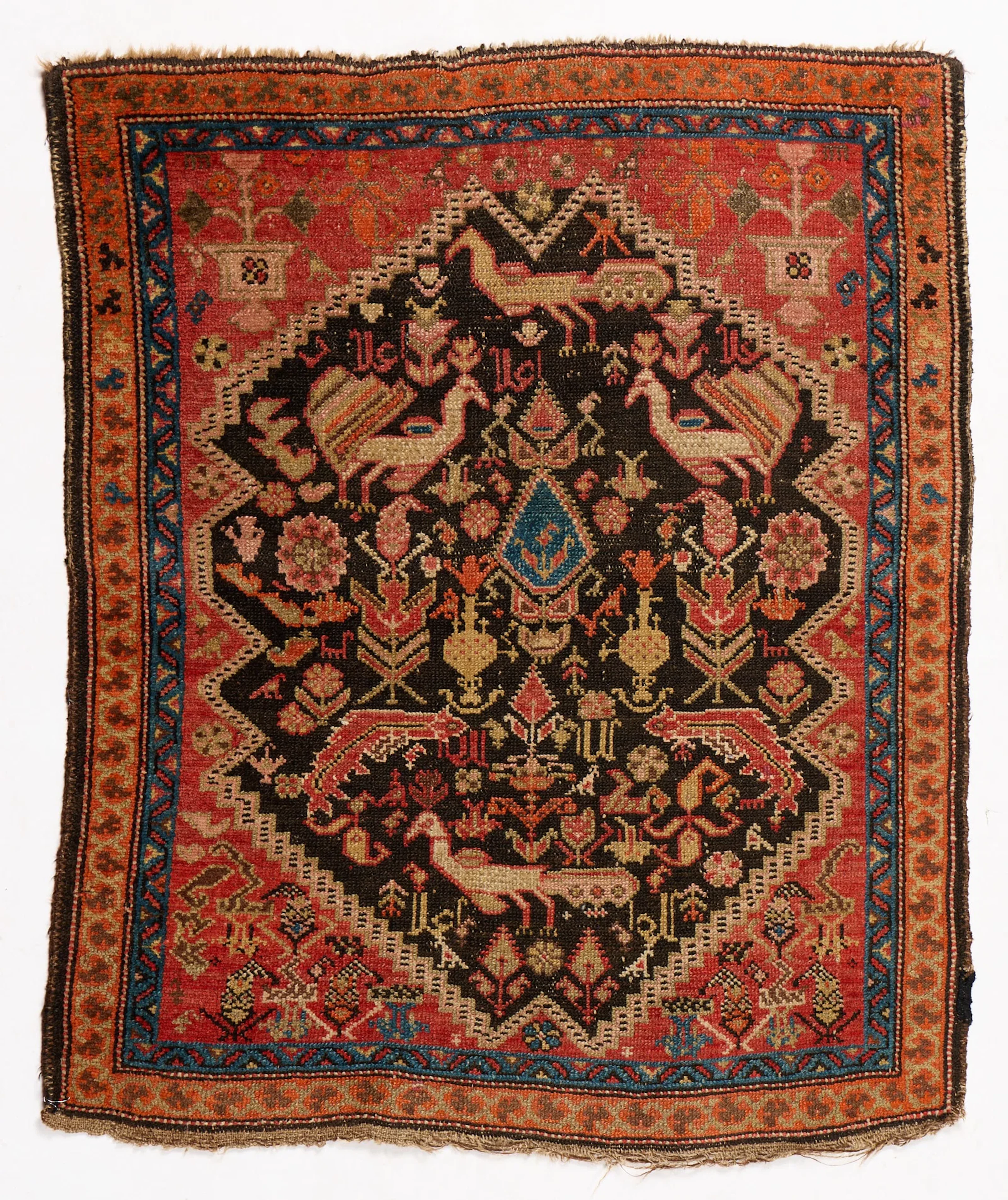 Persian Shiraz Wool Rug 3'7"x3'