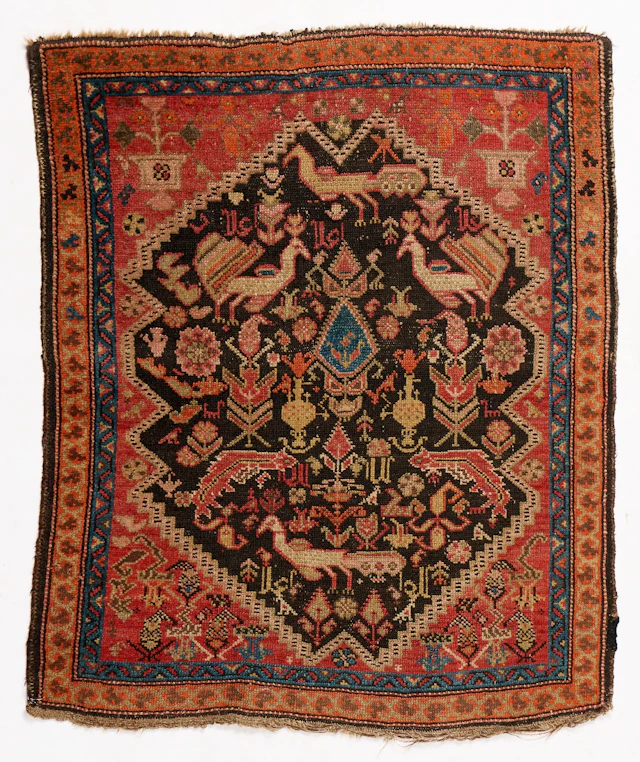 Persian Shiraz Wool Rug 3'7"x3'