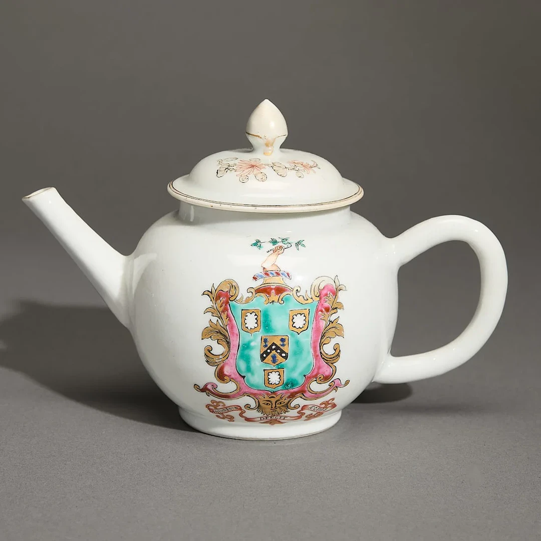 Chinese Export Armorial Teapot - Burrell/Lewis