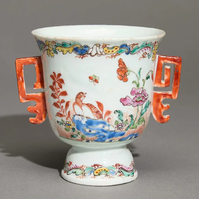 Chinese Export Famille Rose 2-Handled Cup