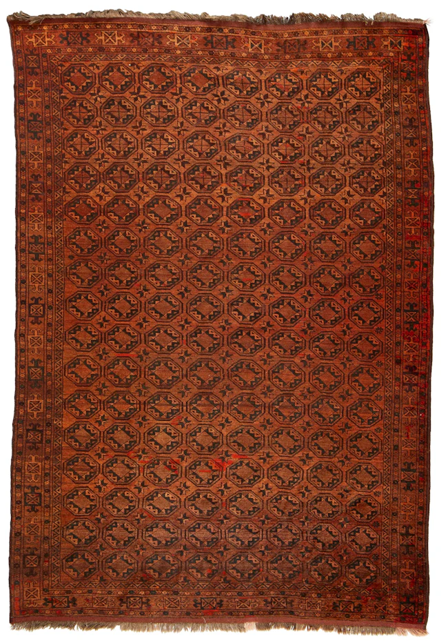 Early 20th c. Ersari Turkmen Gul Rug 9'6"x6'8"