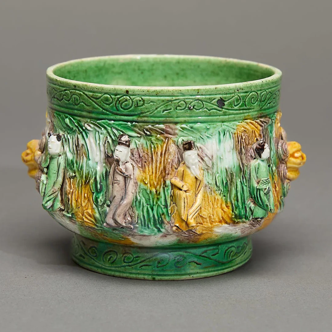 Chinese Porcelain Biscuit Glazed Immortals Censer