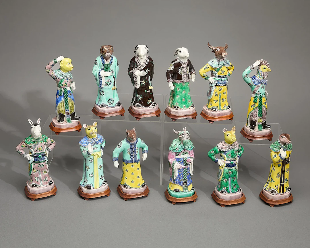Set 12 Chinese Export Porcelain Zodiac Figures