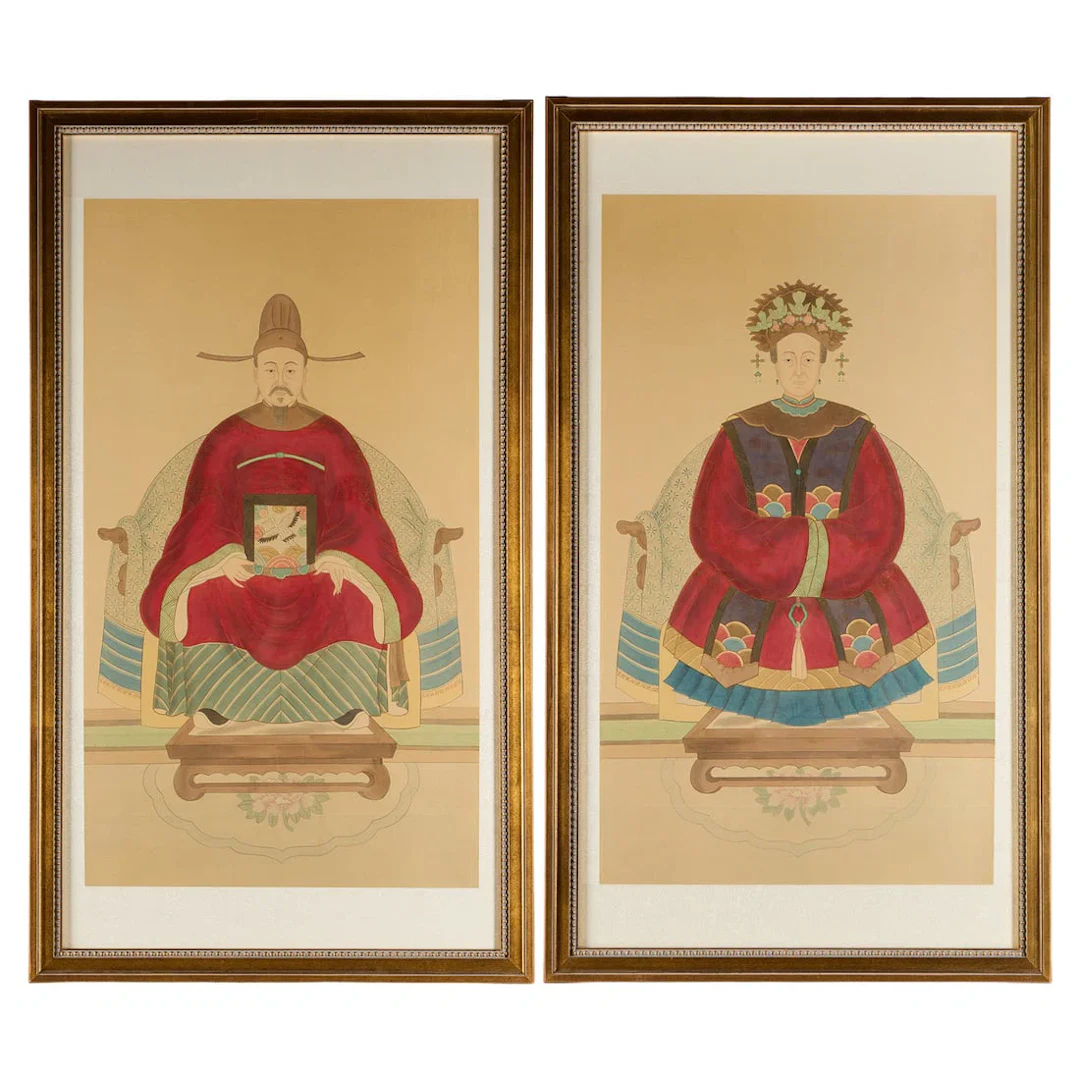 Pr Chinese Ancestor Portrait Watercolor Paintings