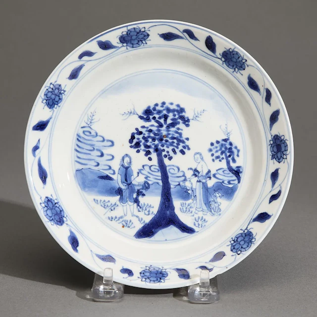 Rare Chinese Export Adam & Eve Dish
