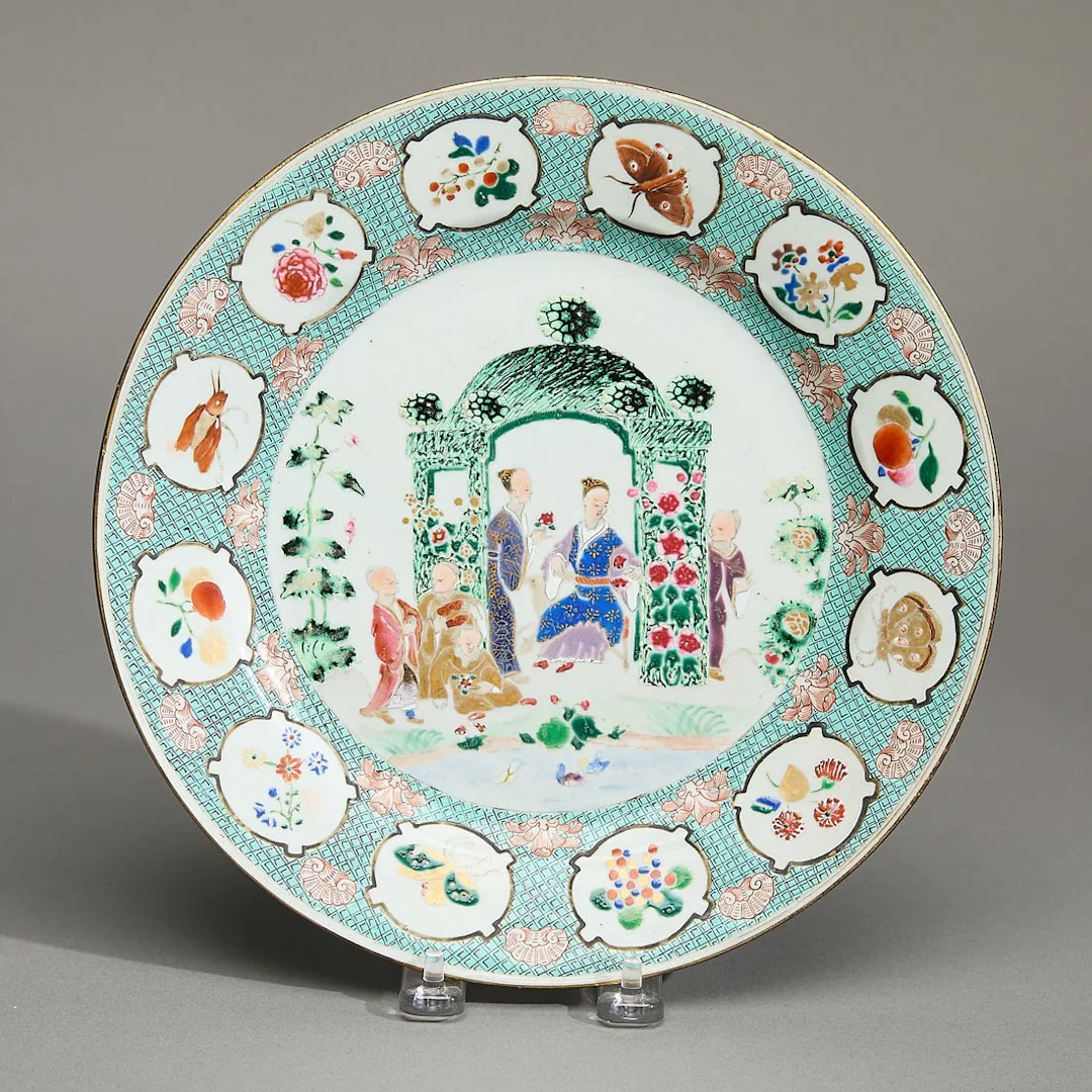 Pronk Famille Rose Arbor Saucer Dish