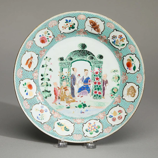 Pronk Famille Rose Arbor Saucer Dish