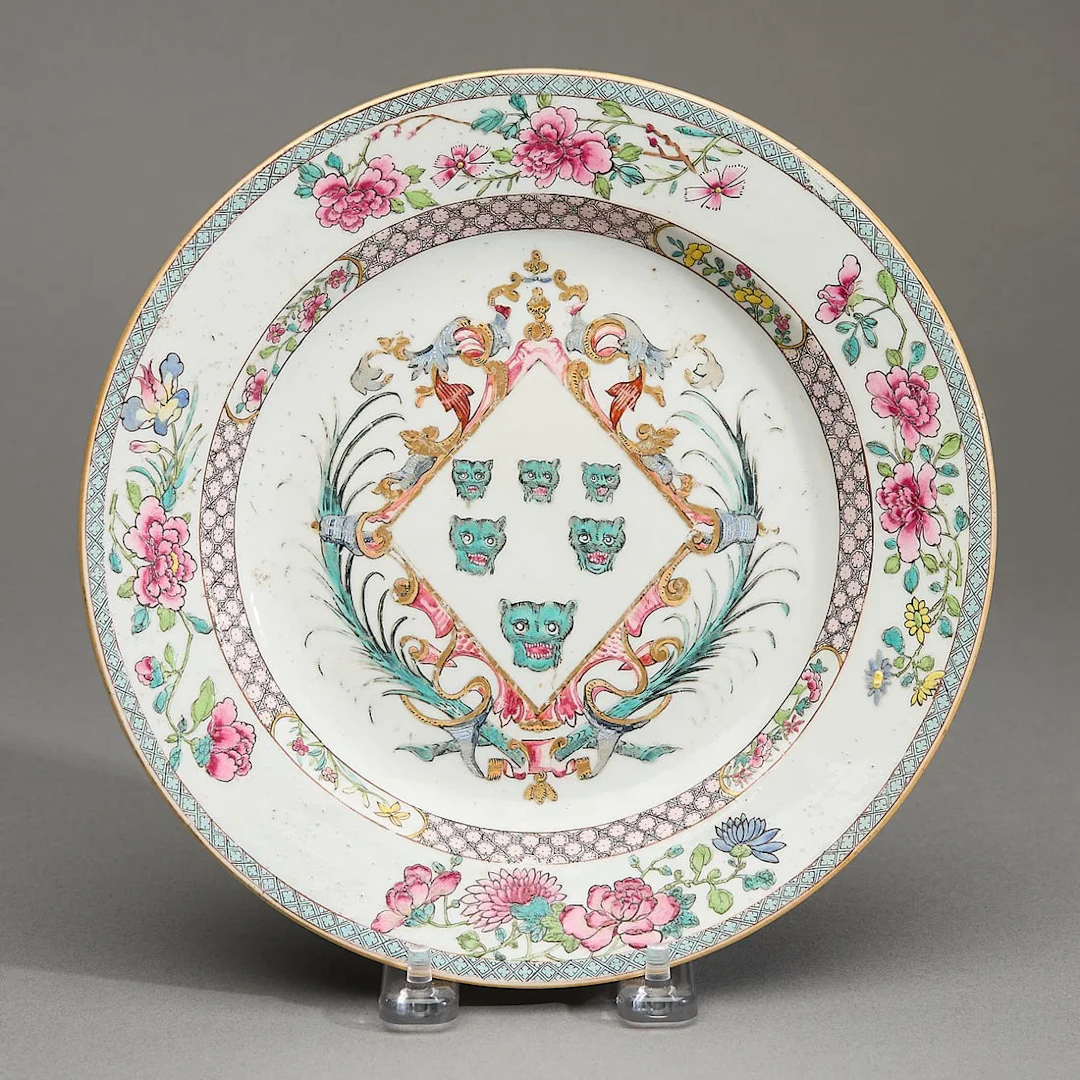 Famille Rose Armorial Plate - Izod