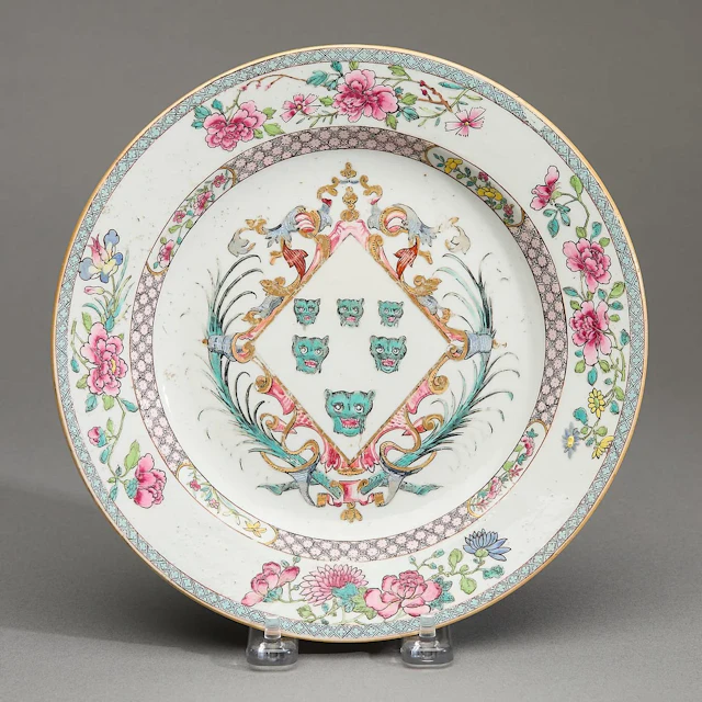 Famille Rose Armorial Plate - Izod