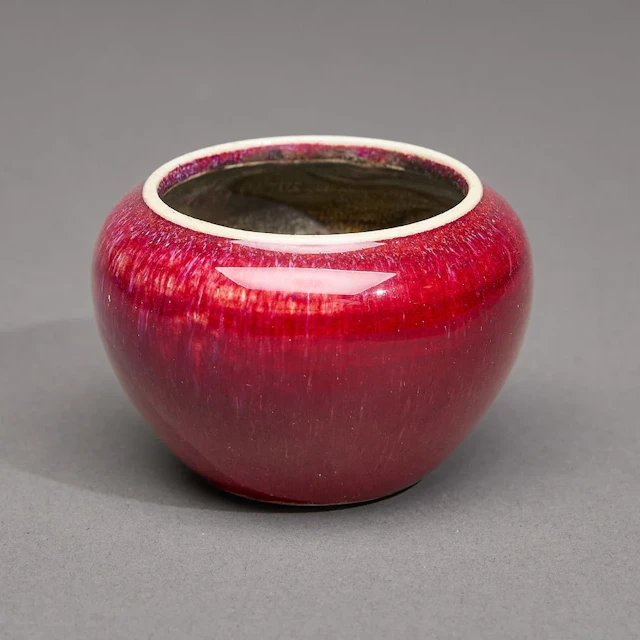 Chinese Qing Porcelain Red Flambe Waterpot