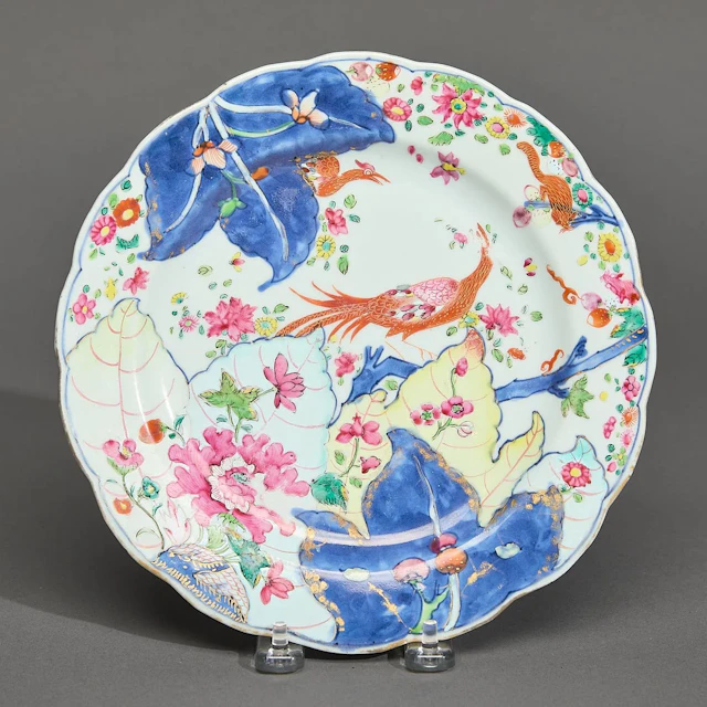 Chinese Export Tobacco Leaf Plate