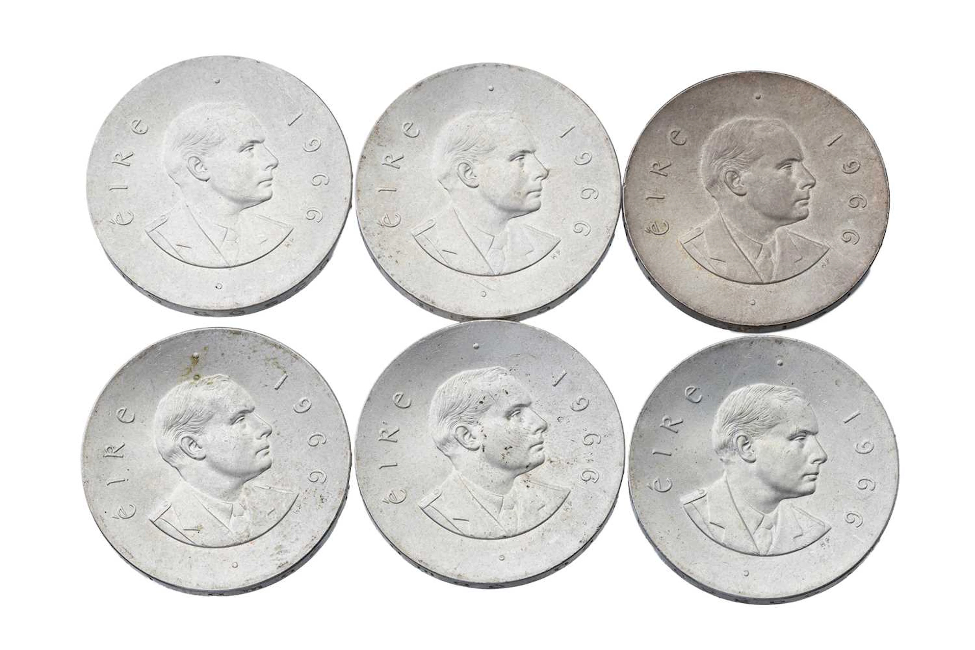 6 X 1966 IRISH SILVER PEARSE COINS