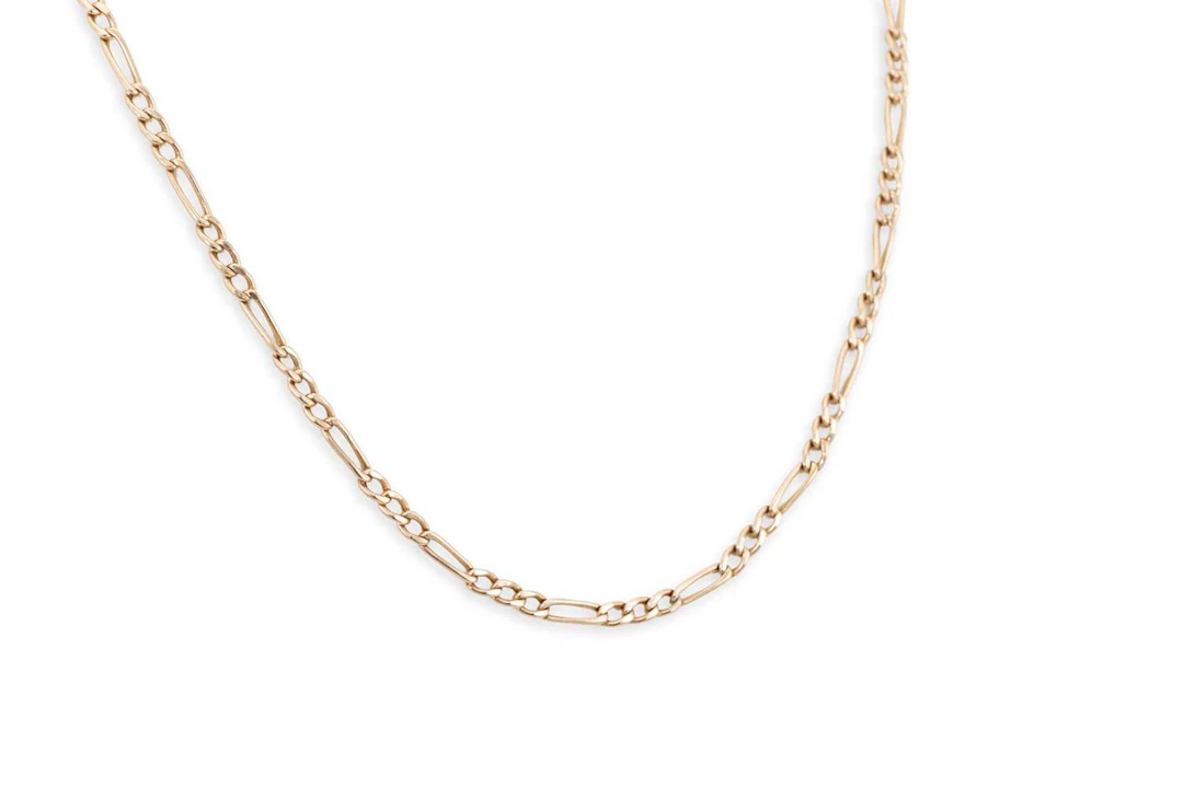 A 9CT GOLD FIGARO LINK NECKCHAIN
