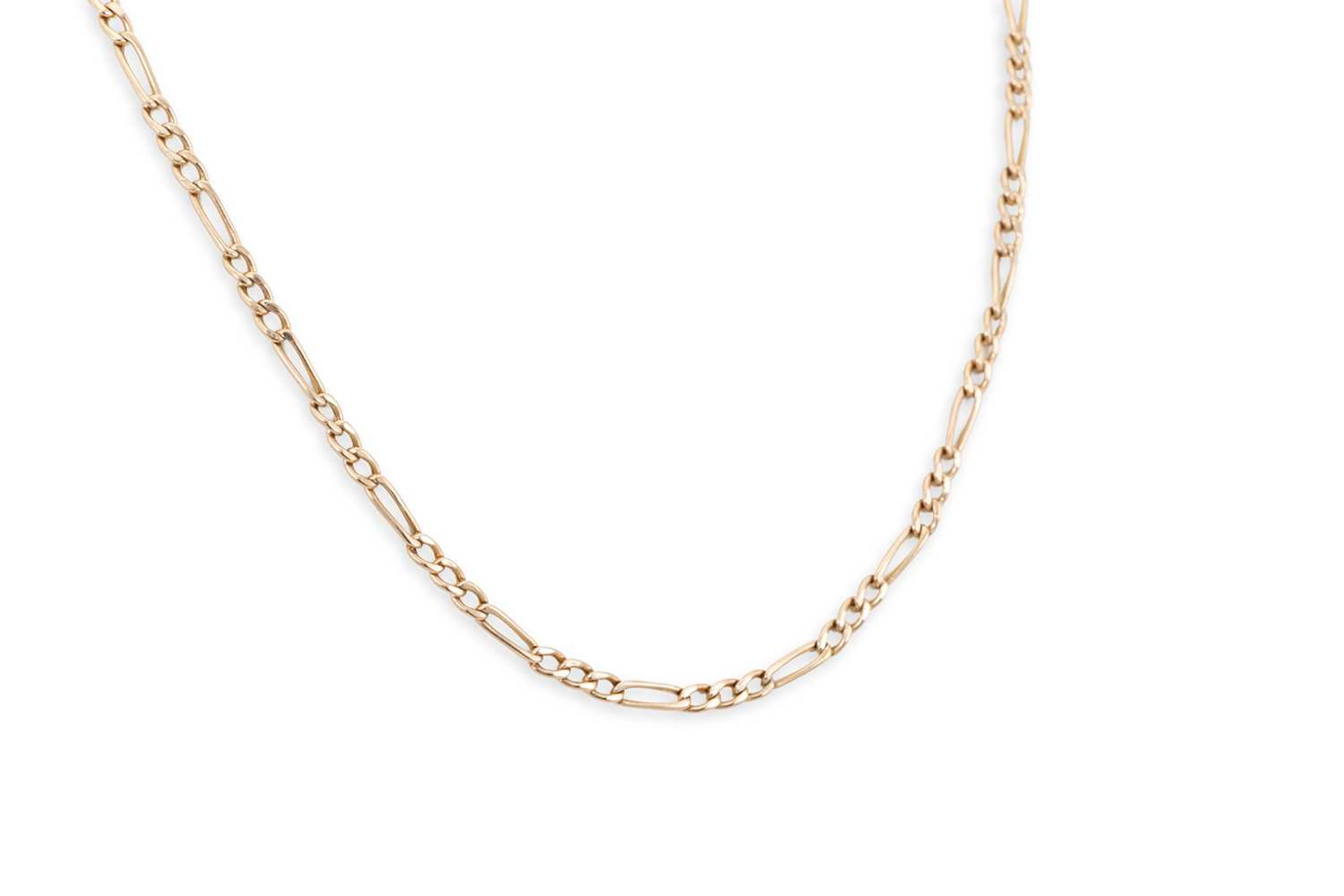 A 9CT GOLD FIGARO LINK NECKCHAIN