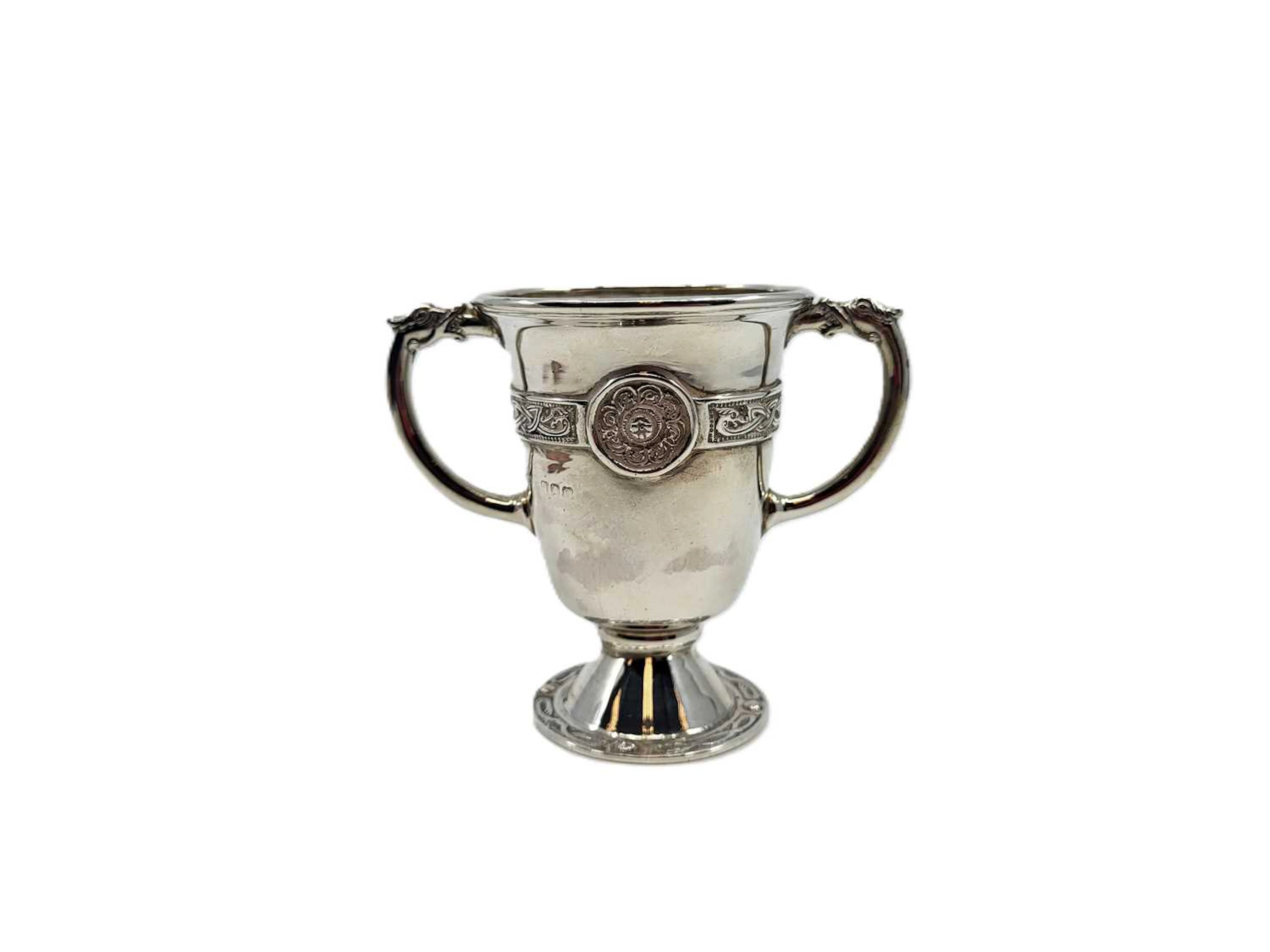 A 1920s TWO HANDLED STERLING SILVER CUP
