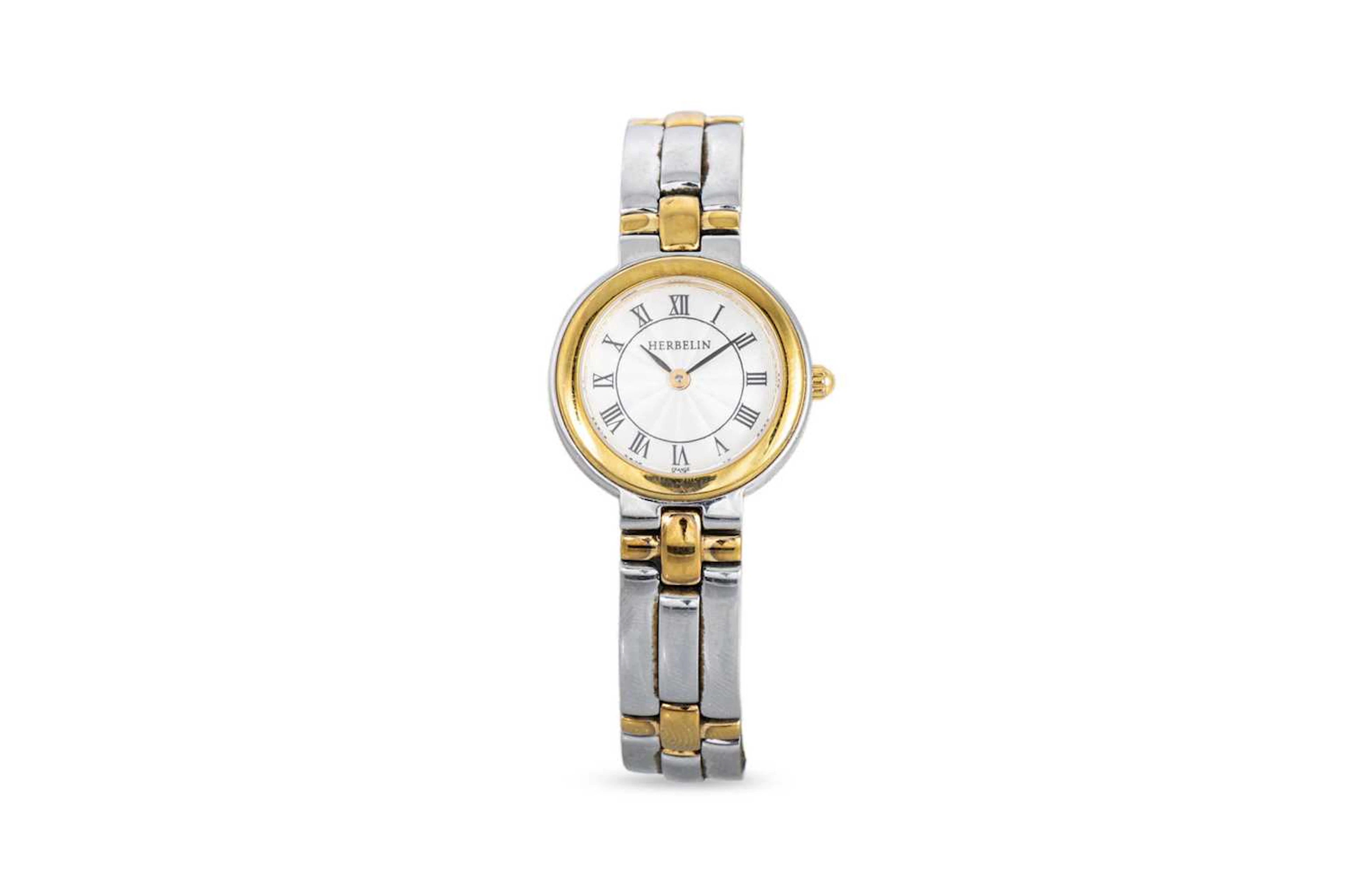 A 'HERBELIN' TWO TONE STAINLESS STEEL WRIST WATCH