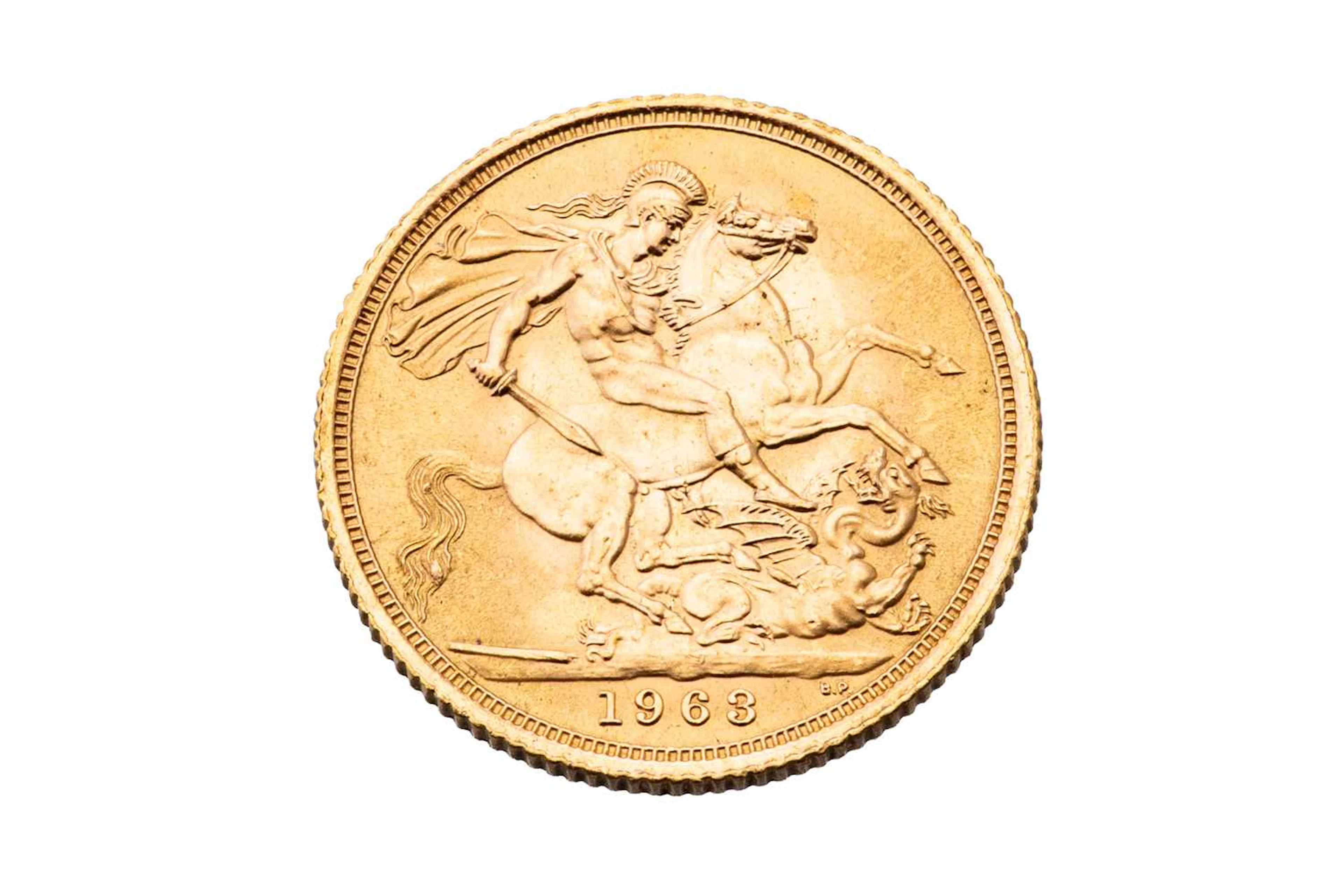 A 1963 FULL GOLD SOVEREIGN ENGLISH COIN