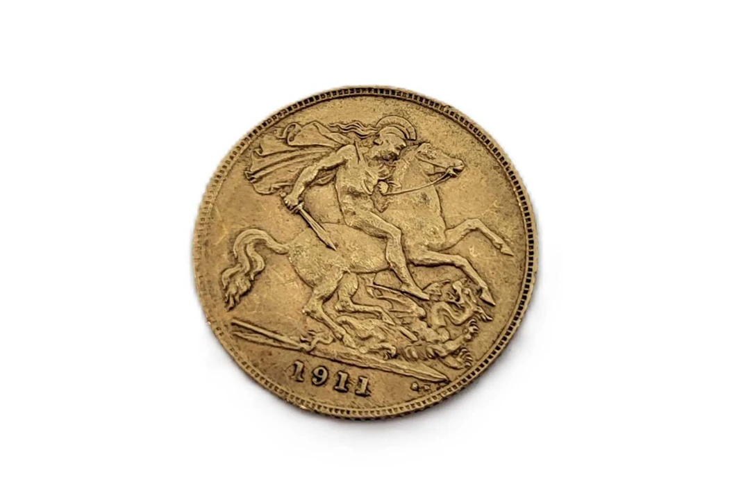 A 1911 ENGLISH HALF SOVEREIGN ENGLISH COIN