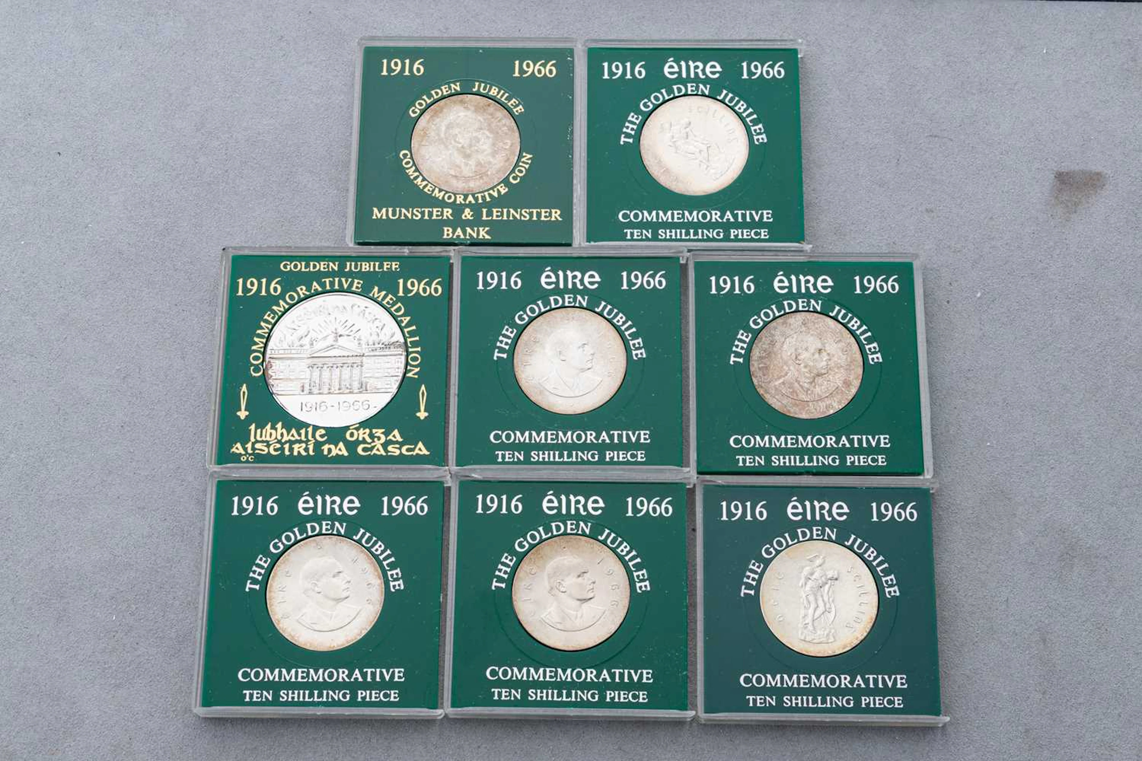 7 X 1966 IRISH PEARSE 10/- COINS