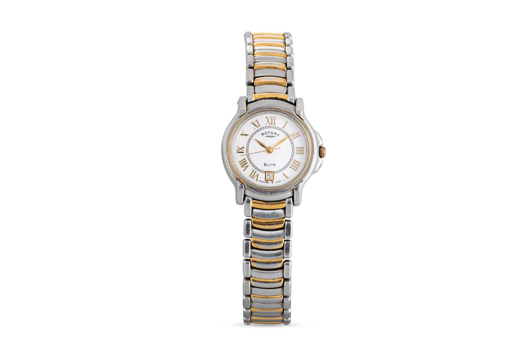 A ROTARY STAINLESS STEEL 'ELITE' QUARTZ WRISTWATCH