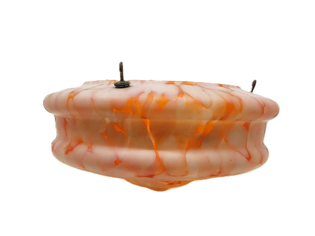 THREE VARIOUS 20th CENTURY PRE-WAR POLYCHROME GLASS LAMP SHADES