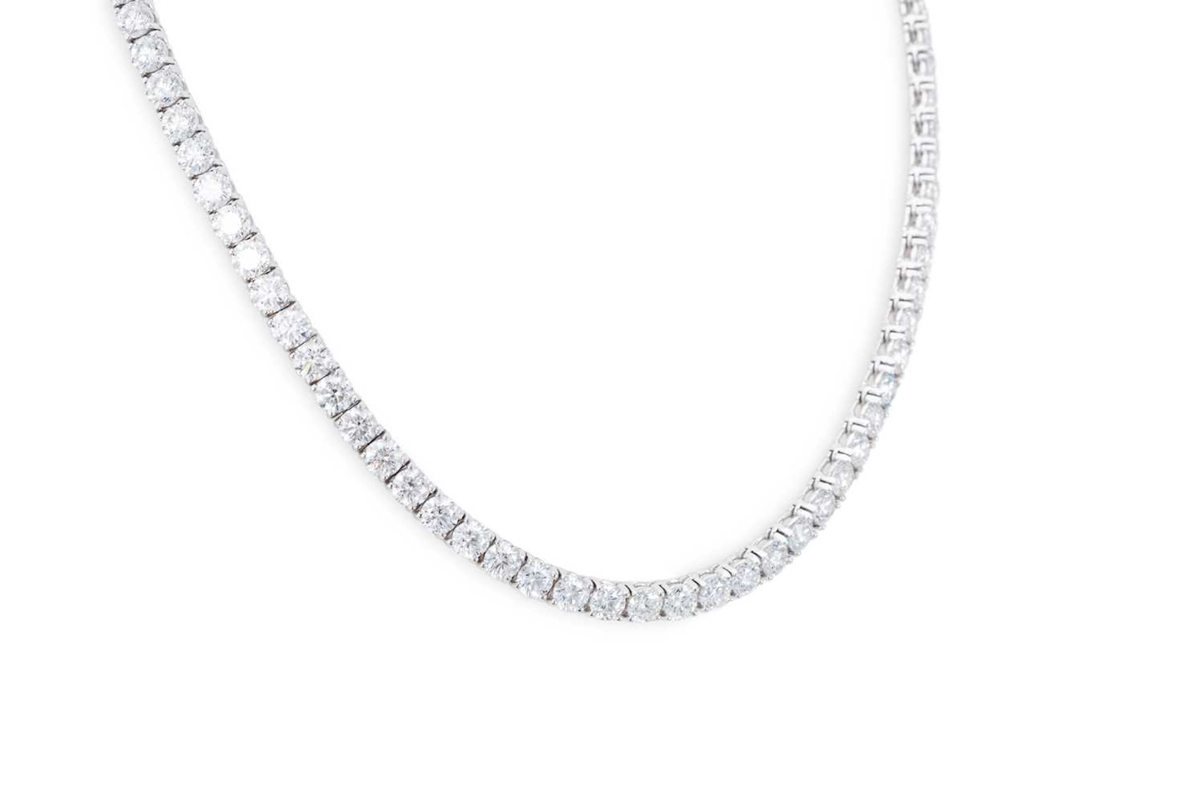 A DIAMOND SET LINE NECKLACE