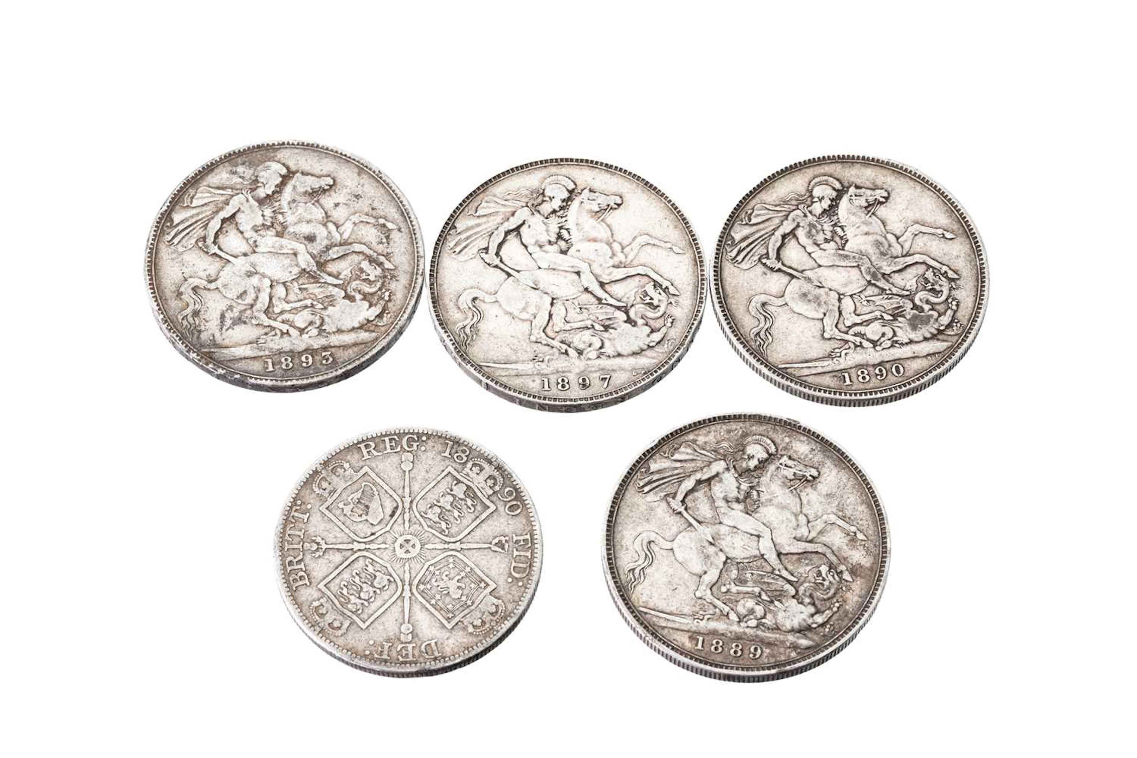 4 X 1889-1897 5/- CROWNS