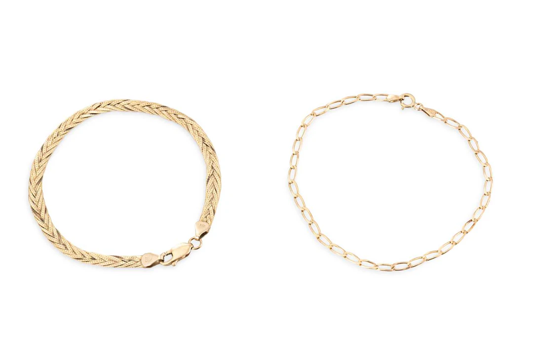 TWO X 9CT YELLOW GOLD BRACELETS
