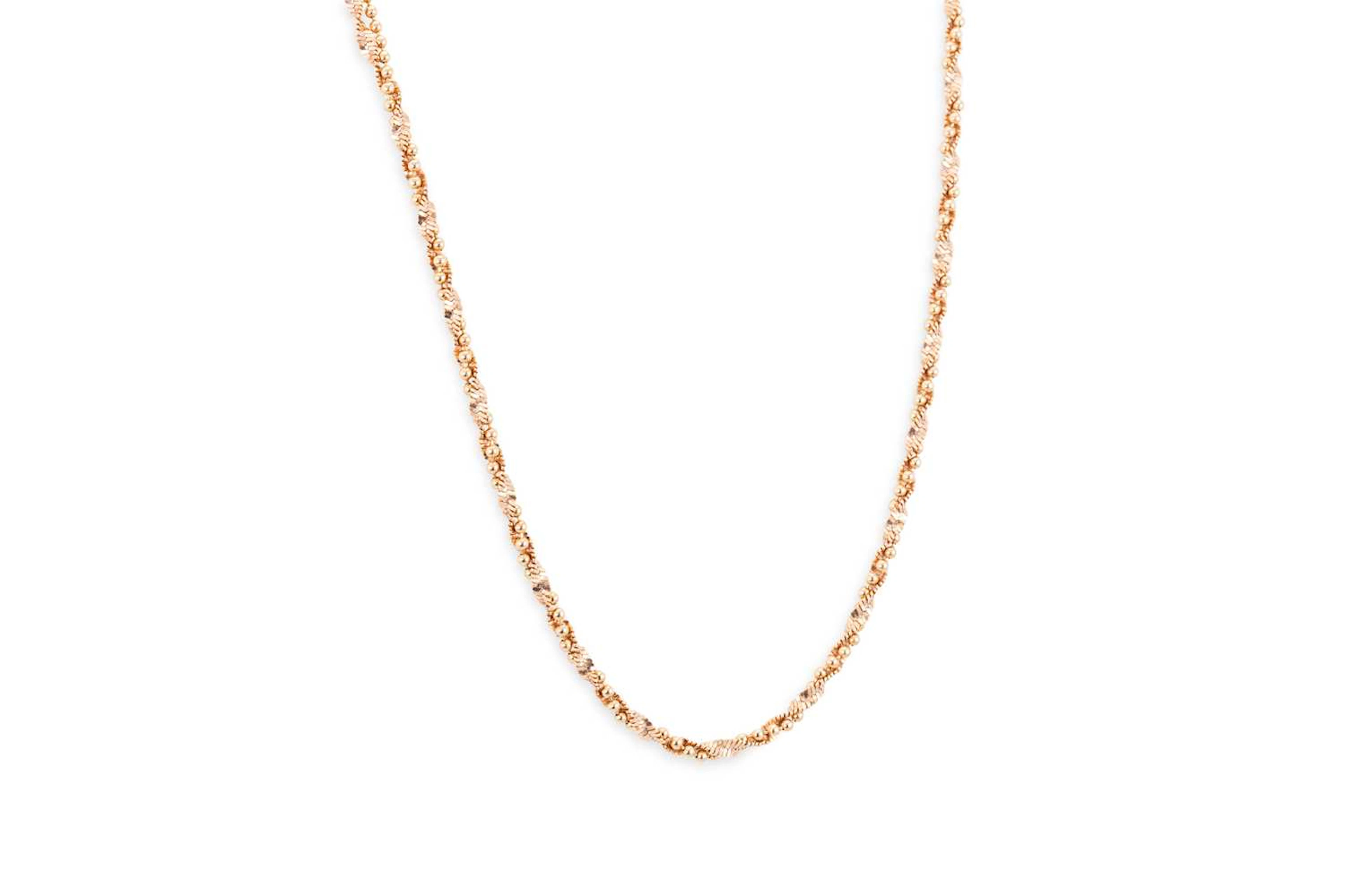 A 14CT ROSE GOLD MIXED CHAIN