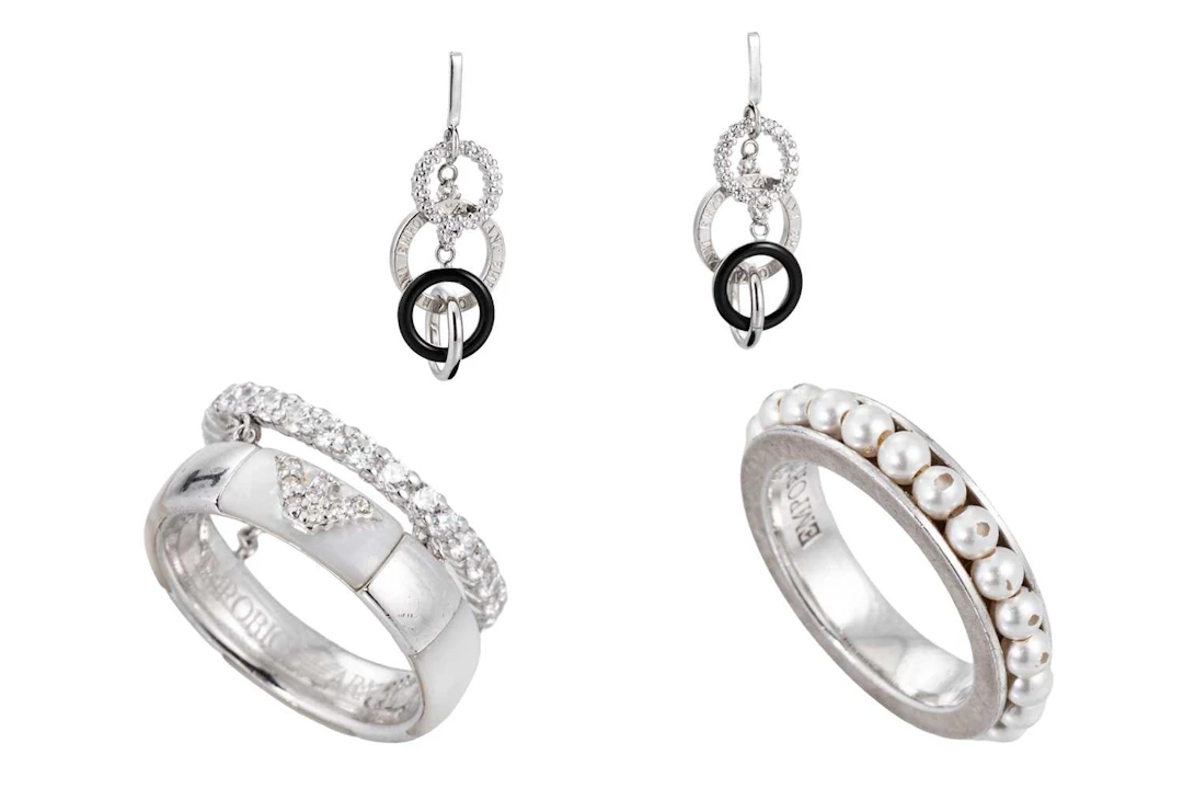 FOUR SILVER ARMANI JEWELLERY ITEMS