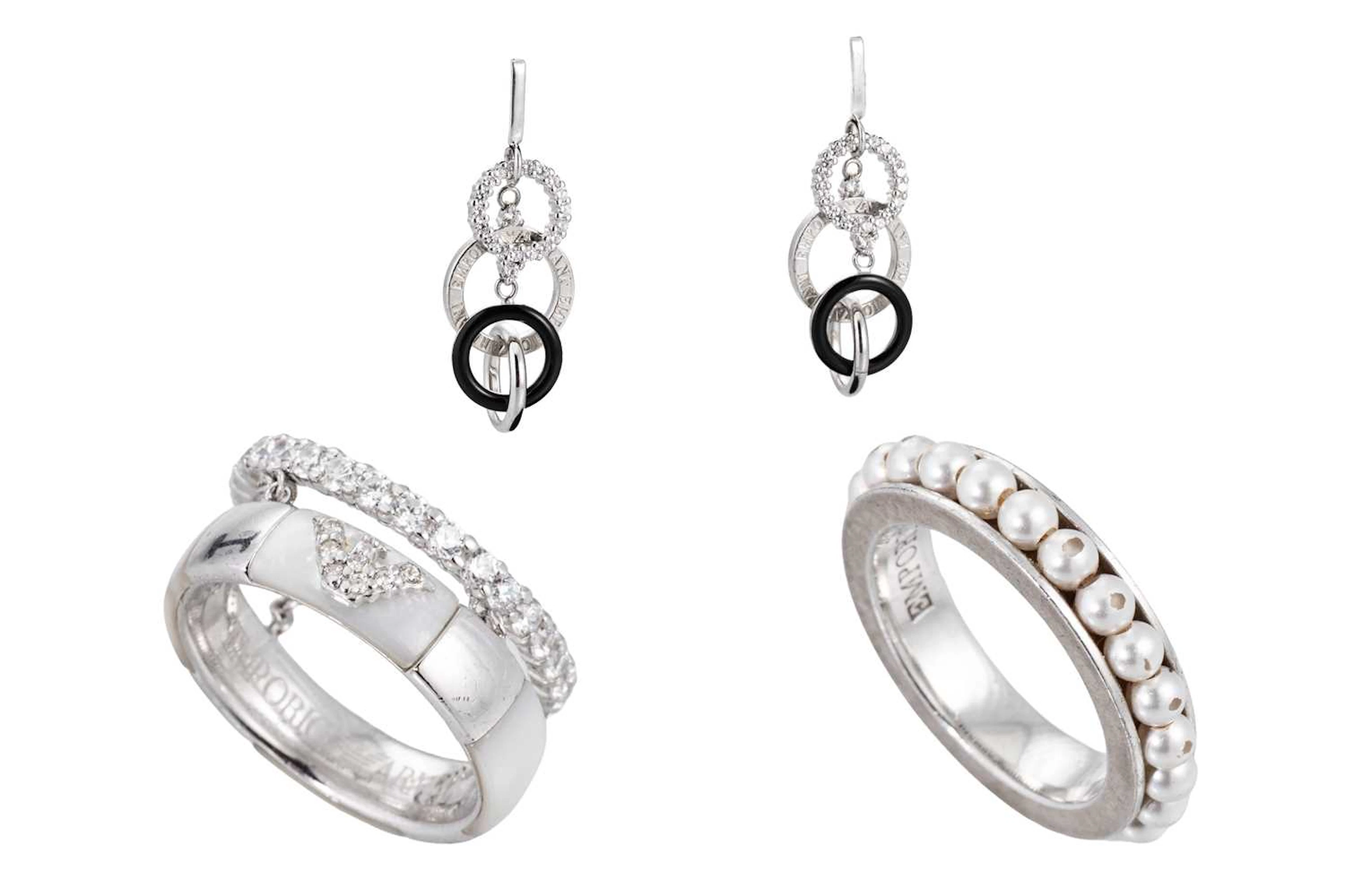FOUR SILVER ARMANI JEWELLERY ITEMS