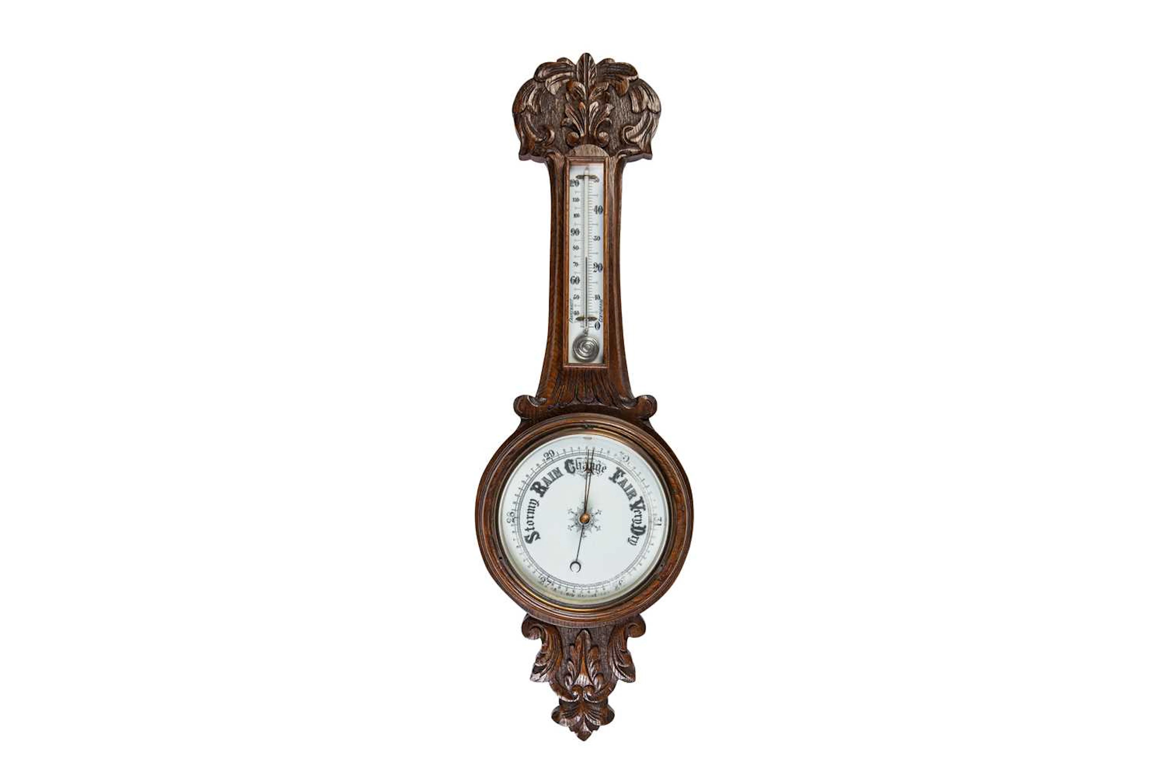 AN EDWARDIAN ANEROID BAROMETER