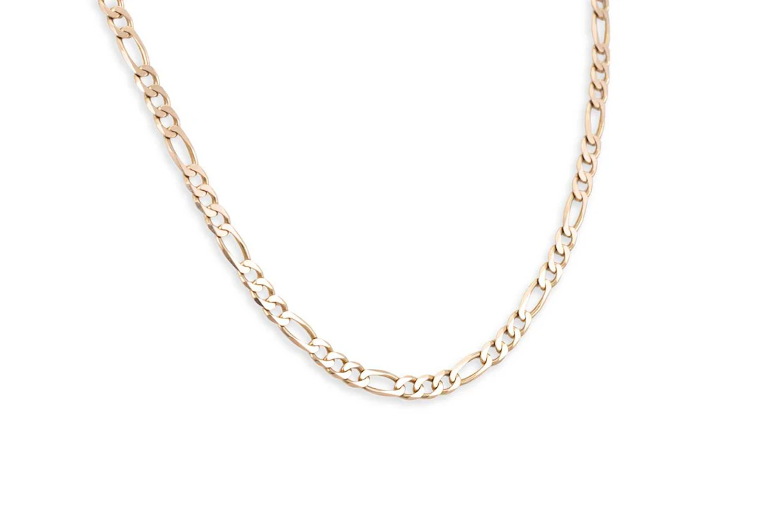 A 9CT GOLD FIGARO LINK NECKCHAIN