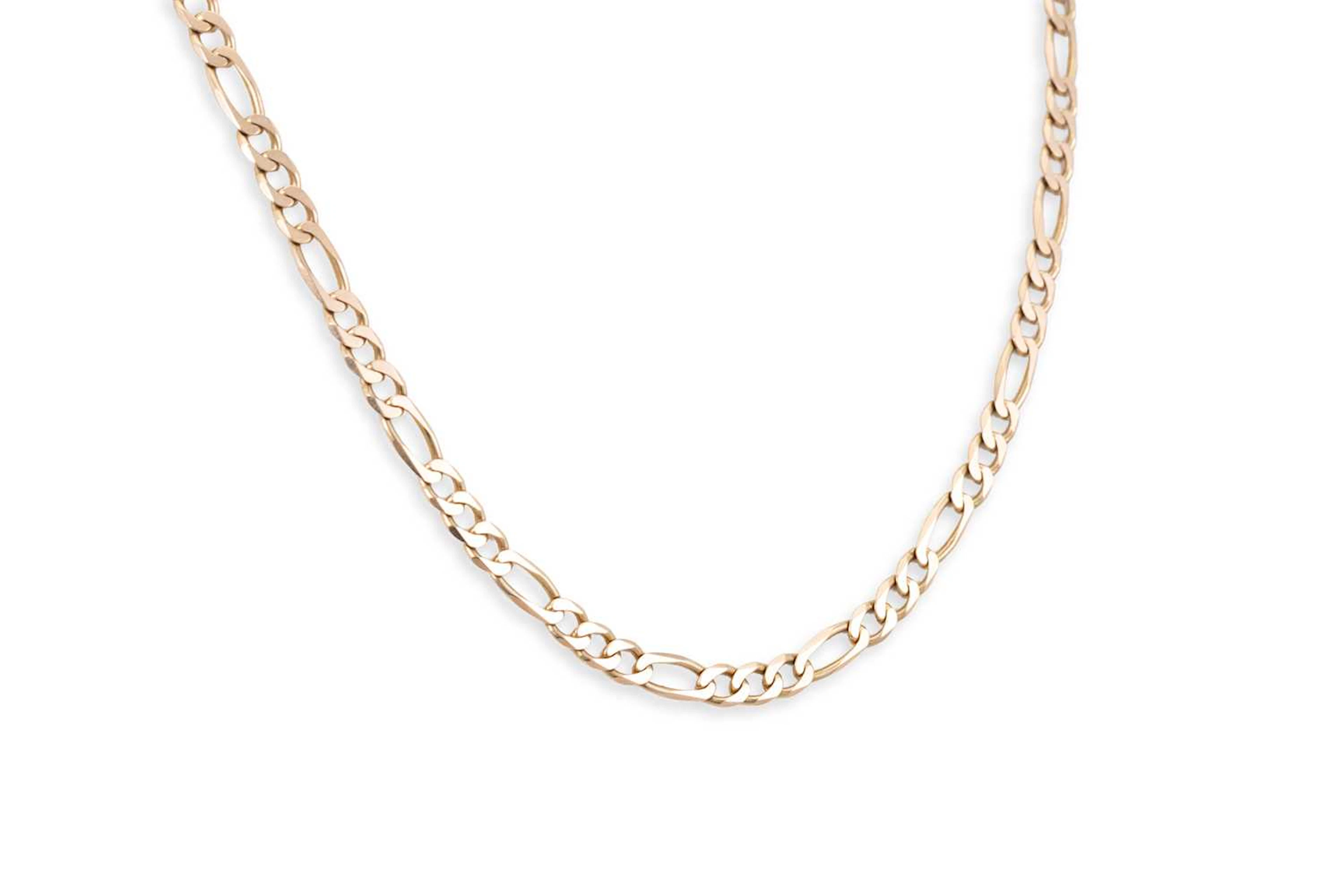 A 9CT GOLD FIGARO LINK NECKCHAIN