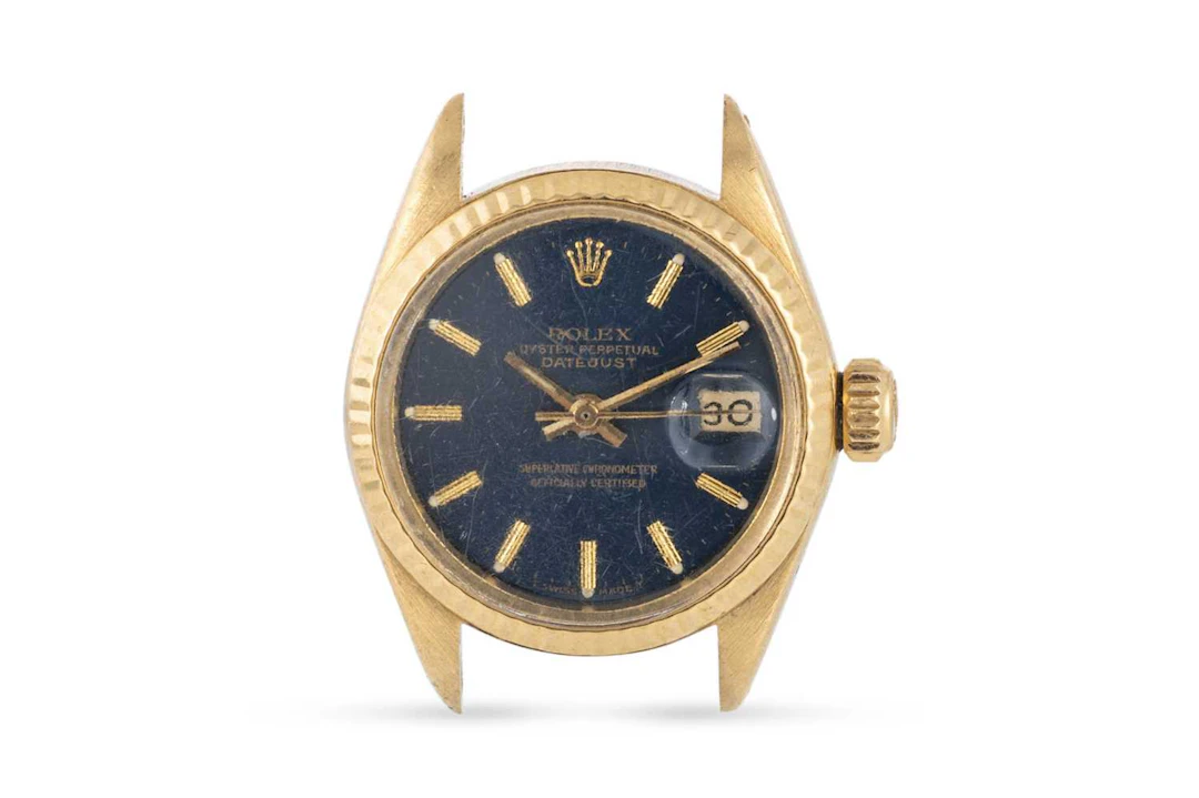 AN 18CT GOLD ROLEX OYSTER PERPETUAL DATE JUST WATCH HEAD